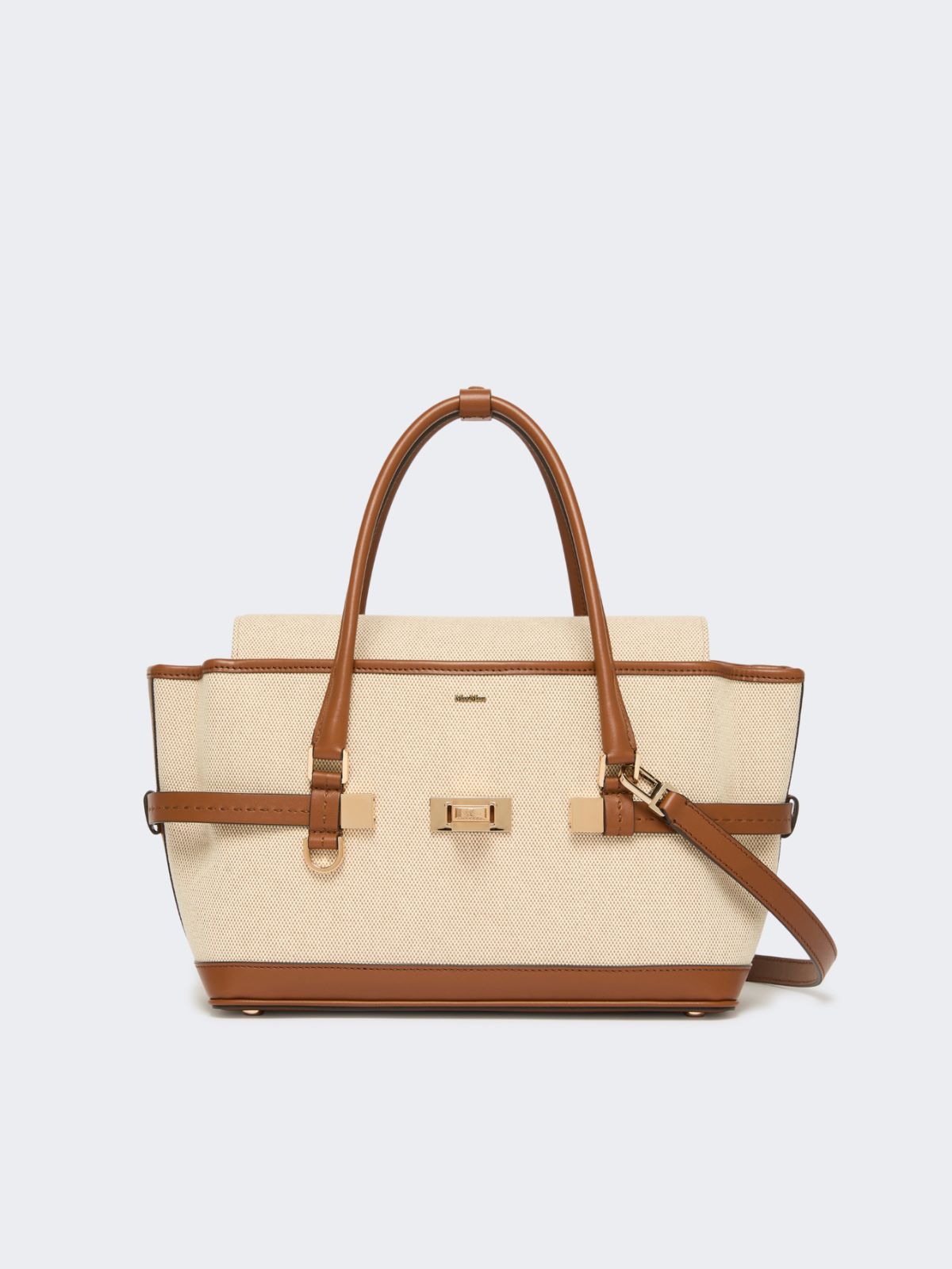 Cotton canvas and leather handbag - POWDER - Max Mara - 3