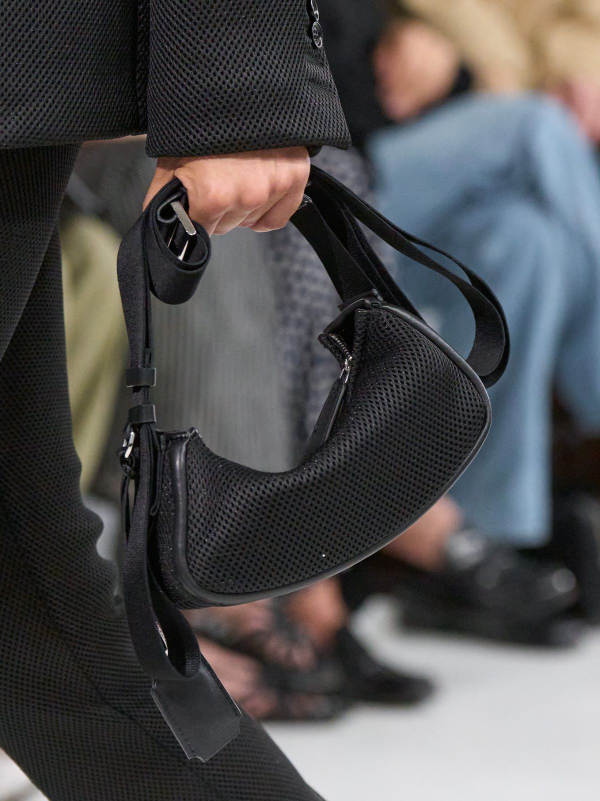 Micro handbag in technical mesh - BLACK - Max Mara