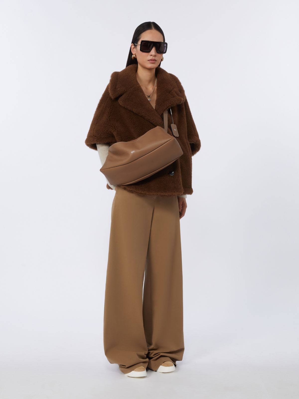 Medium leather shoulder bag - BROWN - Max Mara