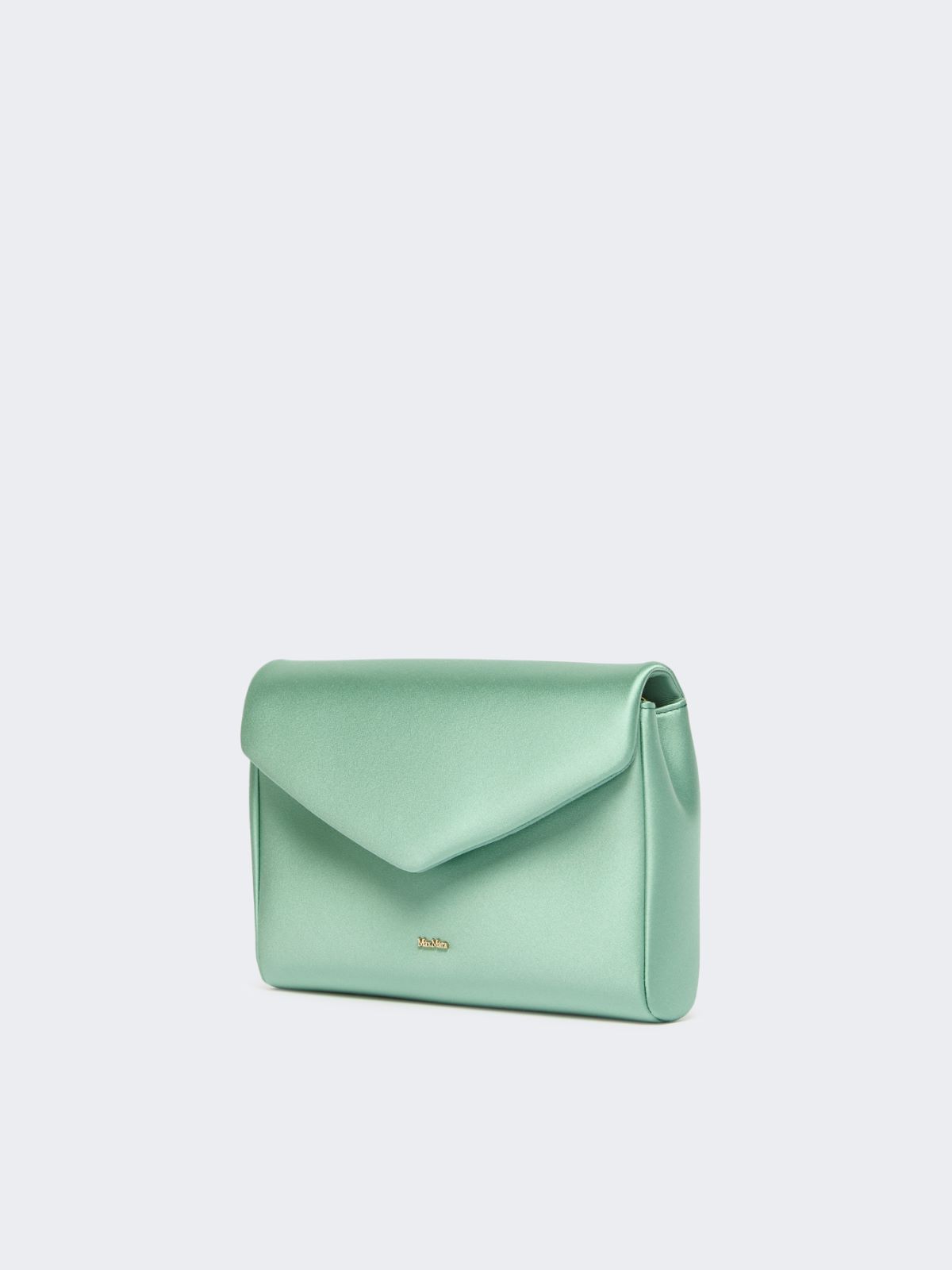 Viscose and silk satin clutch bag - SAGE GREEN - Max Mara - 2