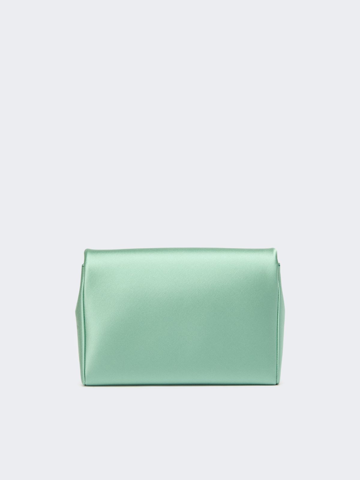 Viscose and silk satin clutch bag - SAGE GREEN - Max Mara - 3