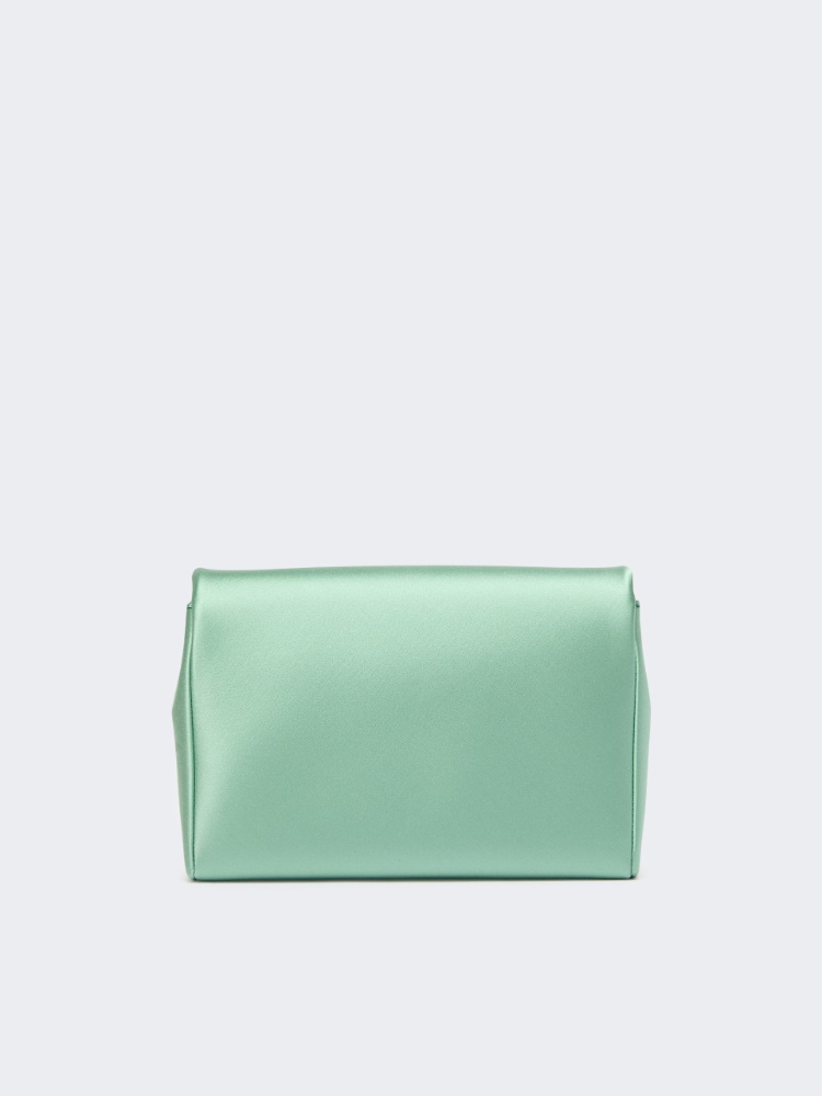 Viscose and silk satin clutch bag - SAGE GREEN - Max Mara - 3