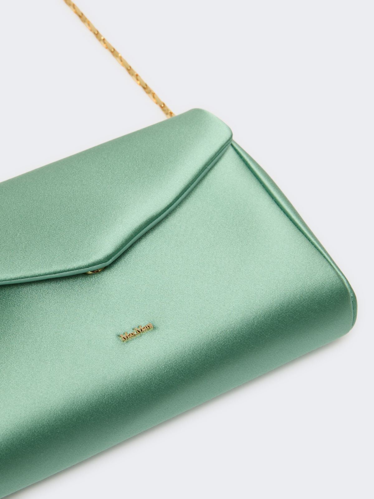 Viscose and silk satin clutch bag - SAGE GREEN - Max Mara - 3