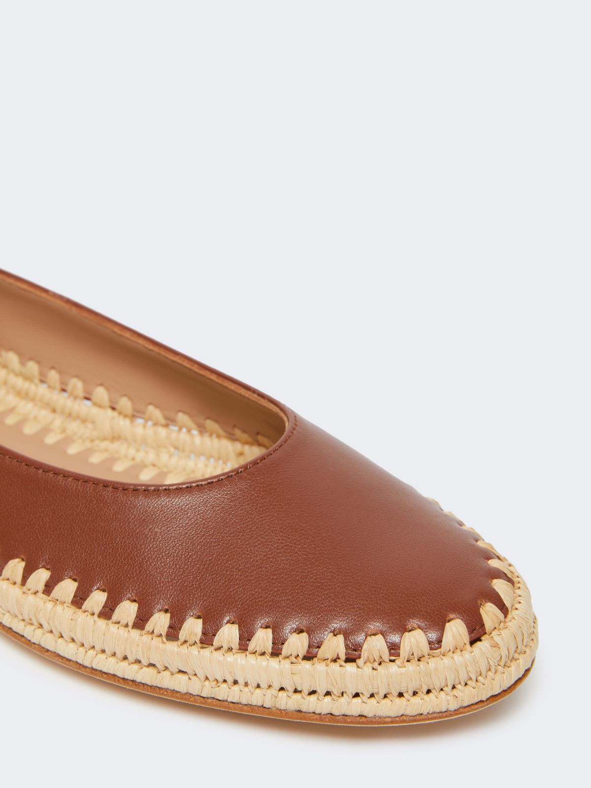Nappa and raffia ballerinas - TOBACCO - Max Mara - 12