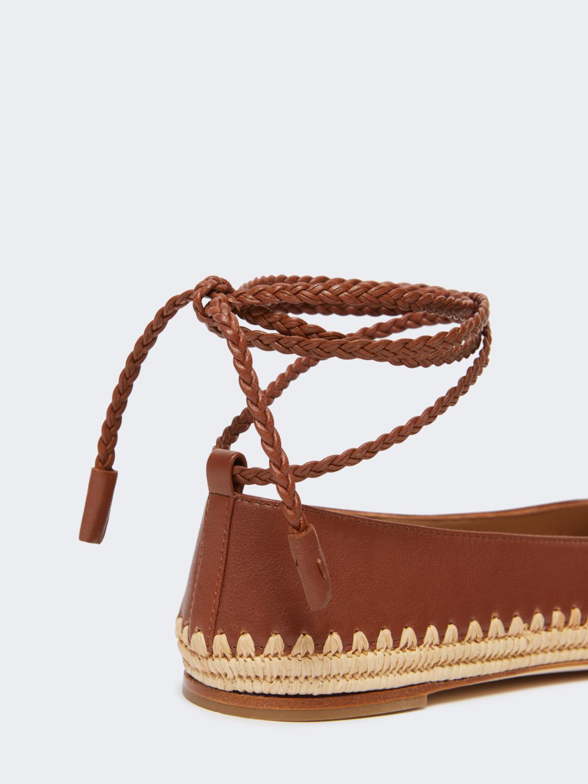 Nappa and raffia ballerinas - TOBACCO - Max Mara - 12