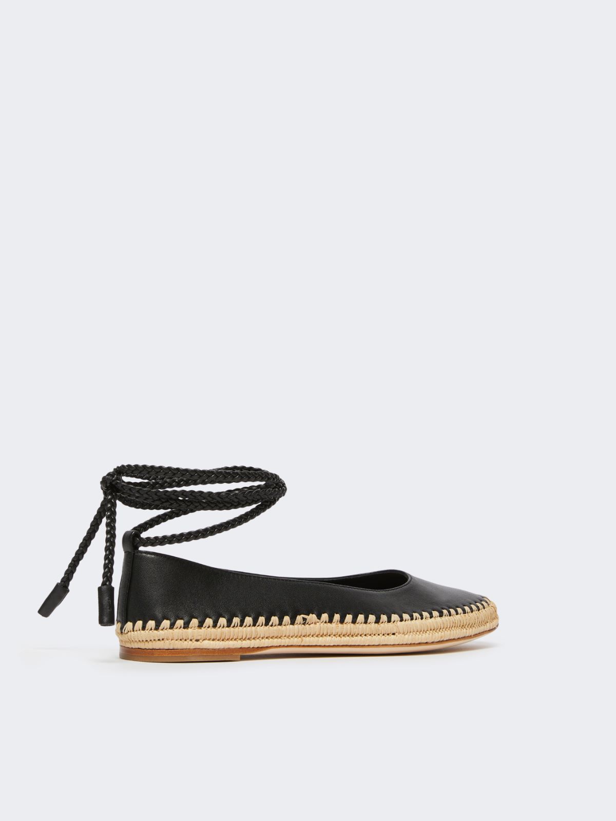 Nappa and raffia ballerinas - BLACK - Max Mara - 3
