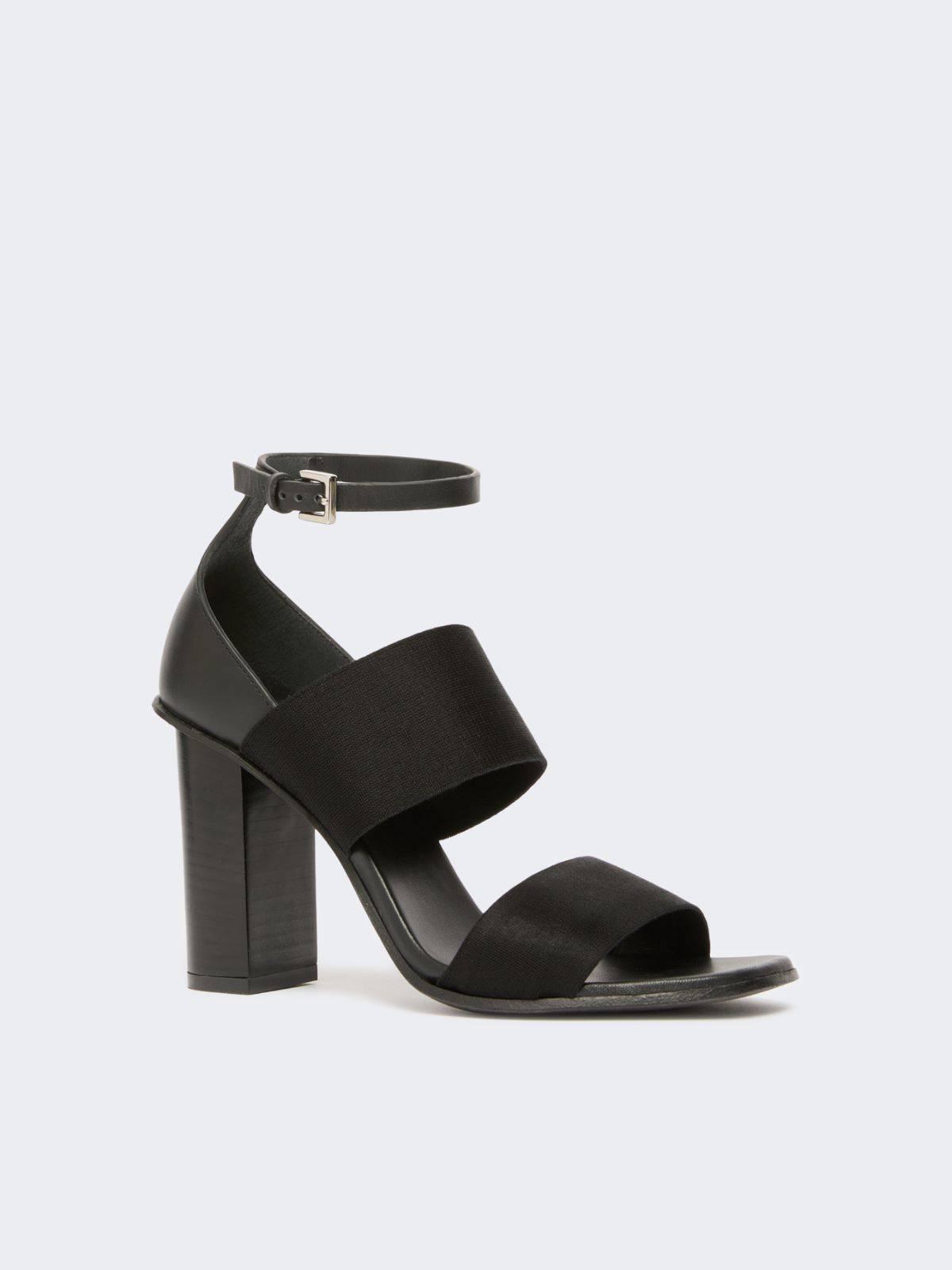 Sandals in calfskin and elasticated webbing - BLACK - Max Mara - 2