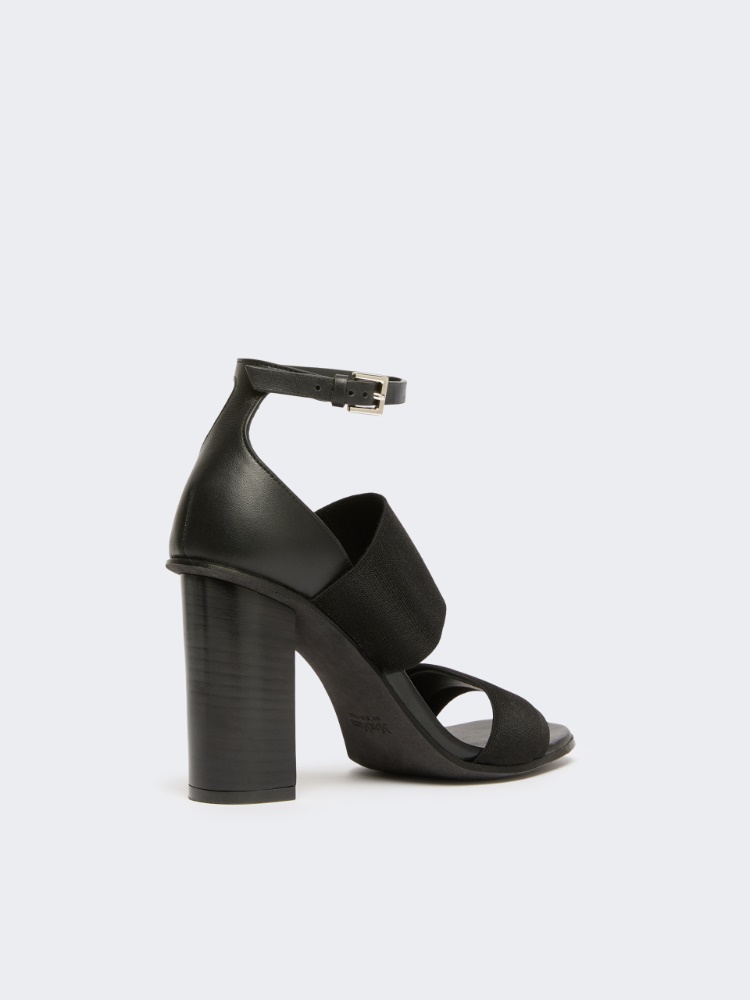 Sandals in calfskin and elasticated webbing - BLACK - Max Mara - 3