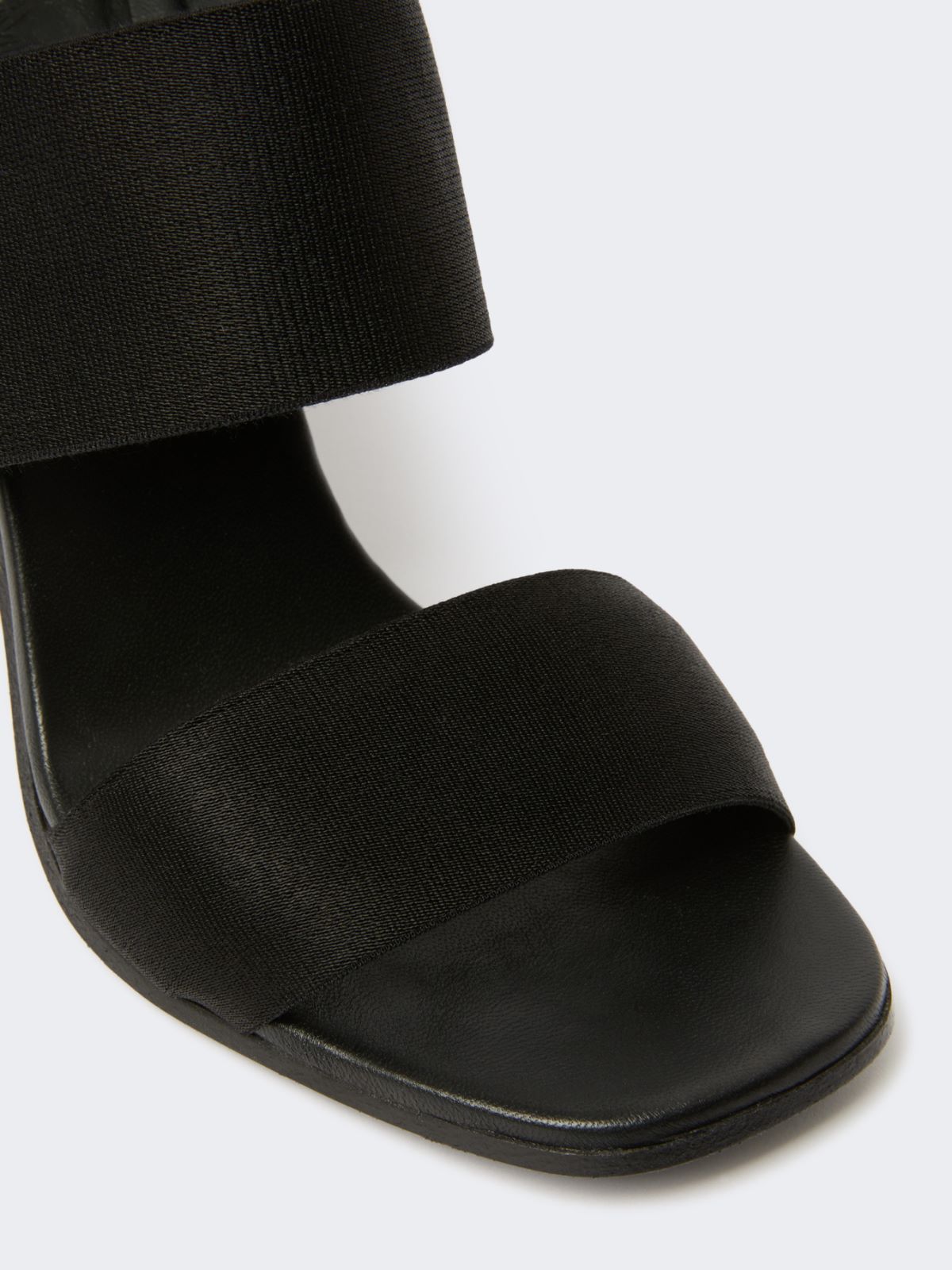 Sandals in calfskin and elasticated webbing - BLACK - Max Mara - 3