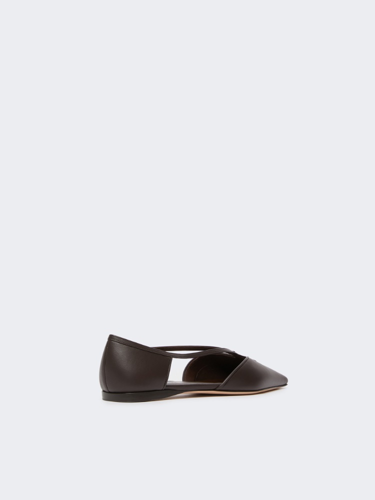 Nappa leather ballet flats - DARK BROWN - Max Mara - 3