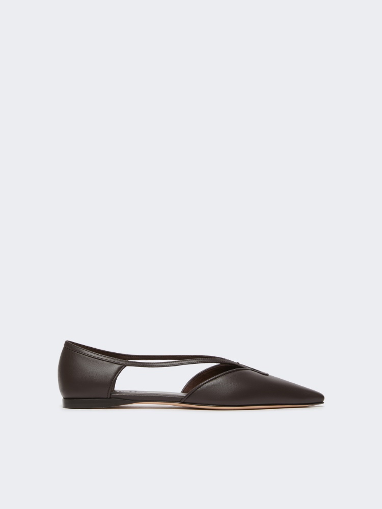Nappa leather ballet flats - DARK BROWN - Max Mara