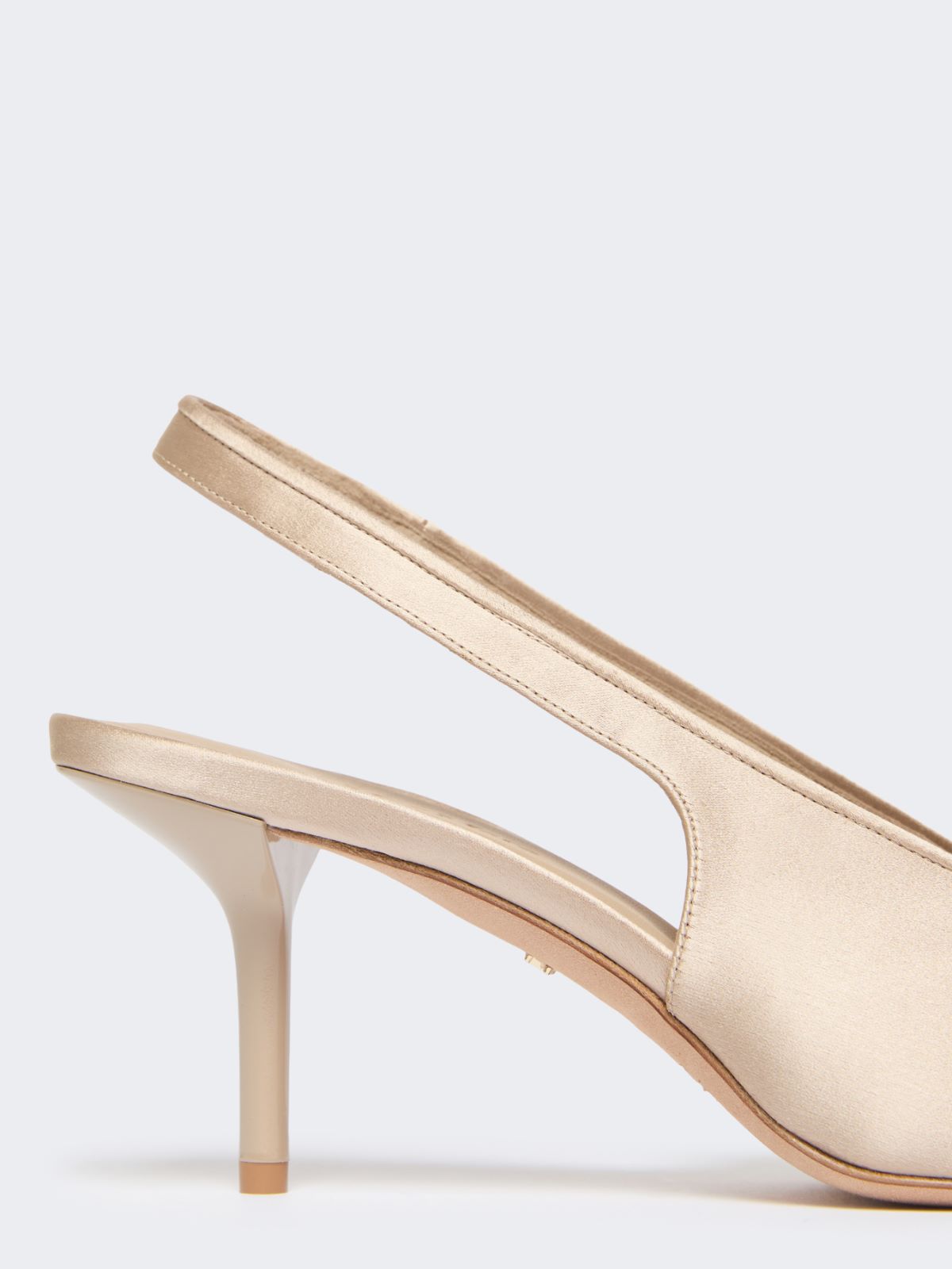 Viscose and silk satin slingbacks - BEIGE - Max Mara - 4