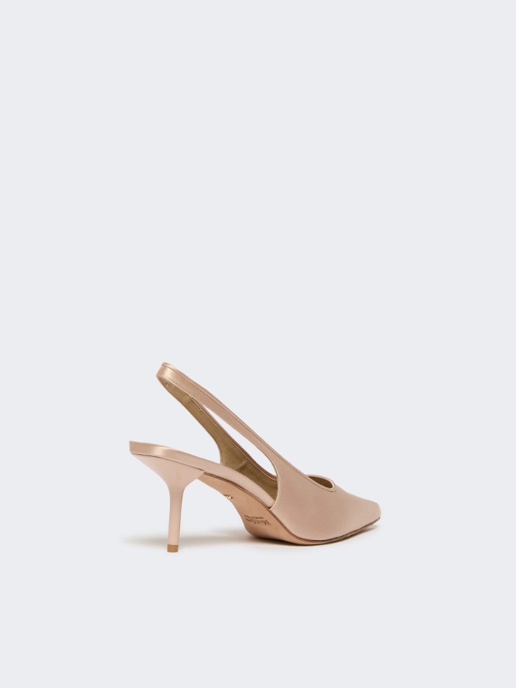 Viscose and silk satin slingbacks - POWDER - Max Mara - 3