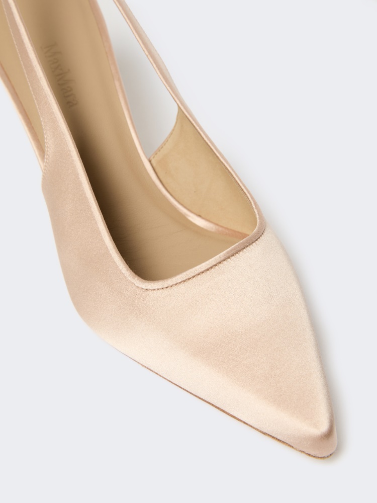 Viscose and silk satin slingbacks - POWDER - Max Mara - 3