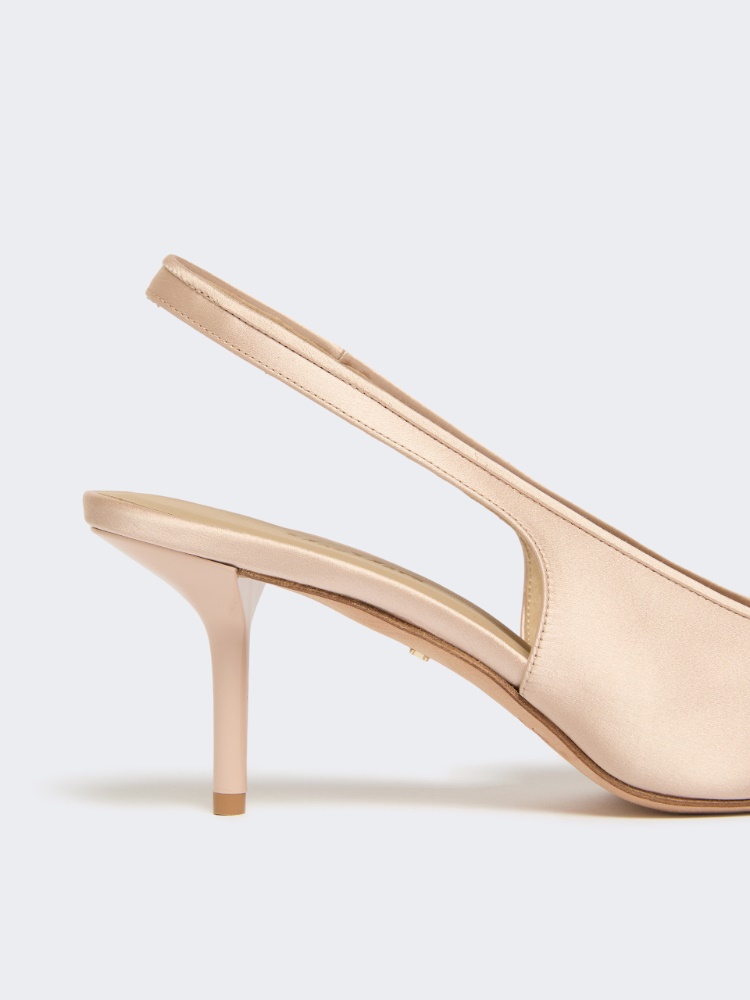Viscose and silk satin slingbacks - POWDER - Max Mara - 4