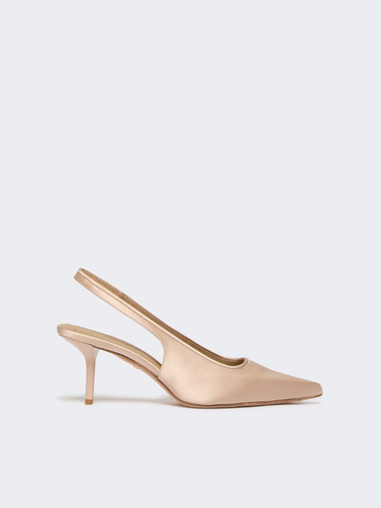 Viscose and silk satin slingbacks - POWDER - Max Mara