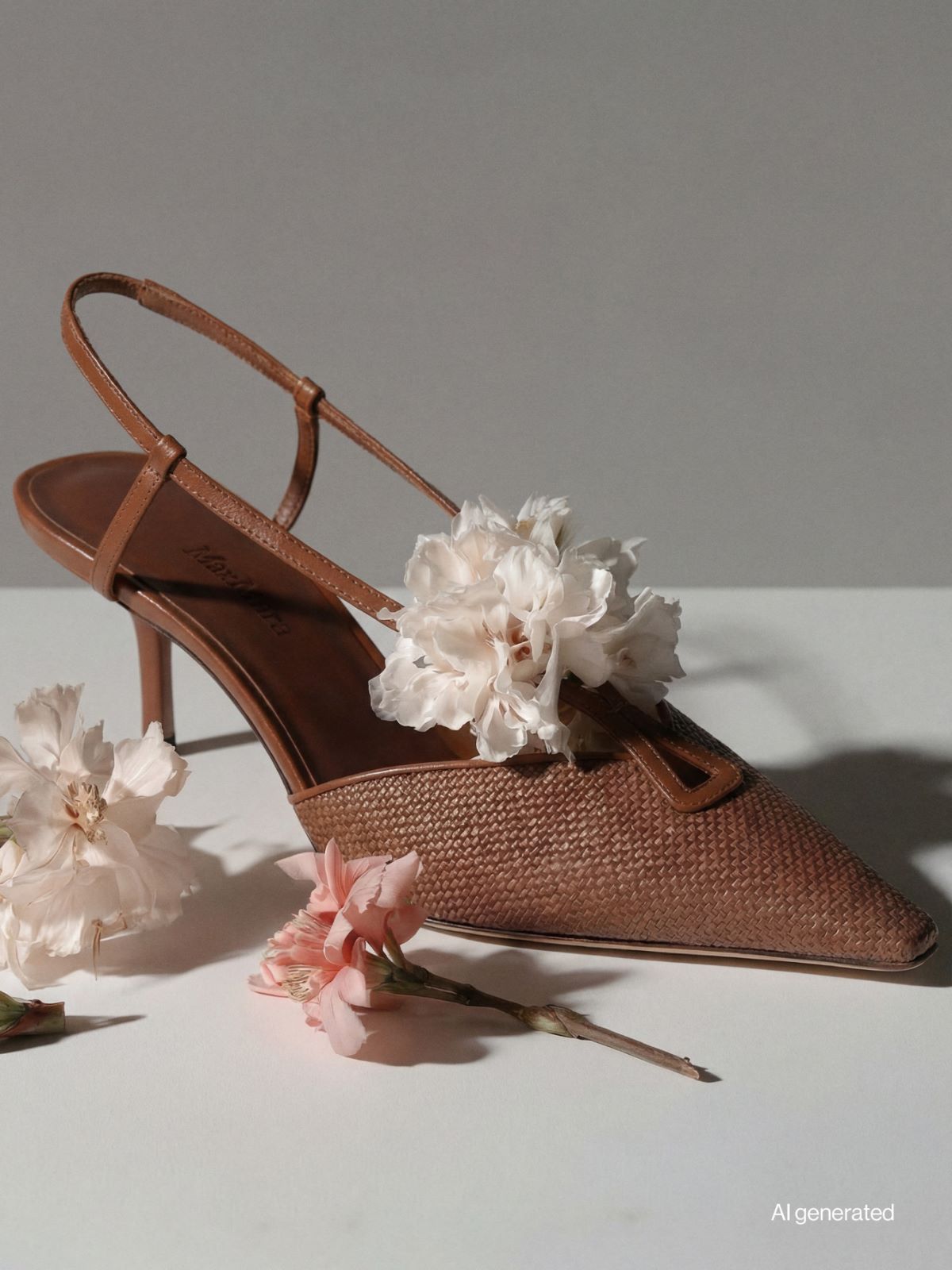 Slingbacks en toile effet raphia - AMBRE MARRON - Max Mara