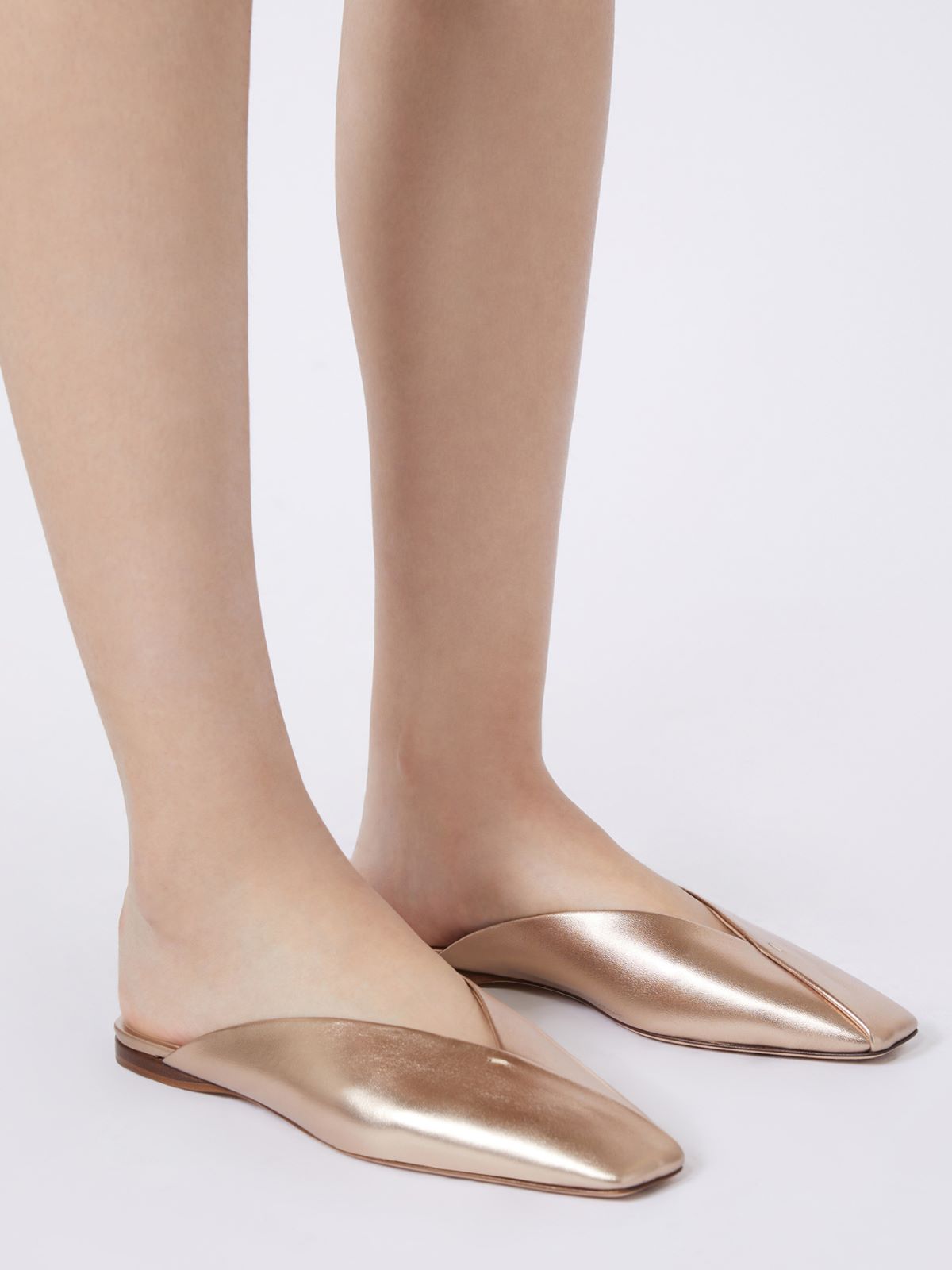 Laminated Nappa leather mules - PINK - Max Mara - 11