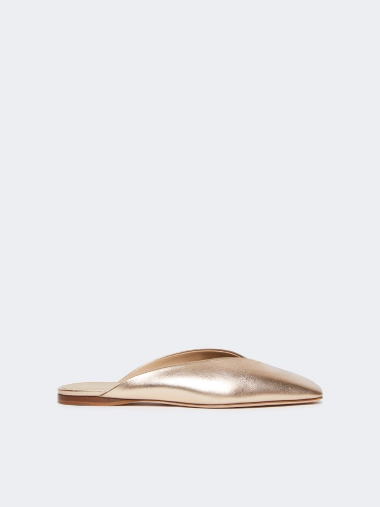 Mules aus laminiertem Nappaleder - ROSA