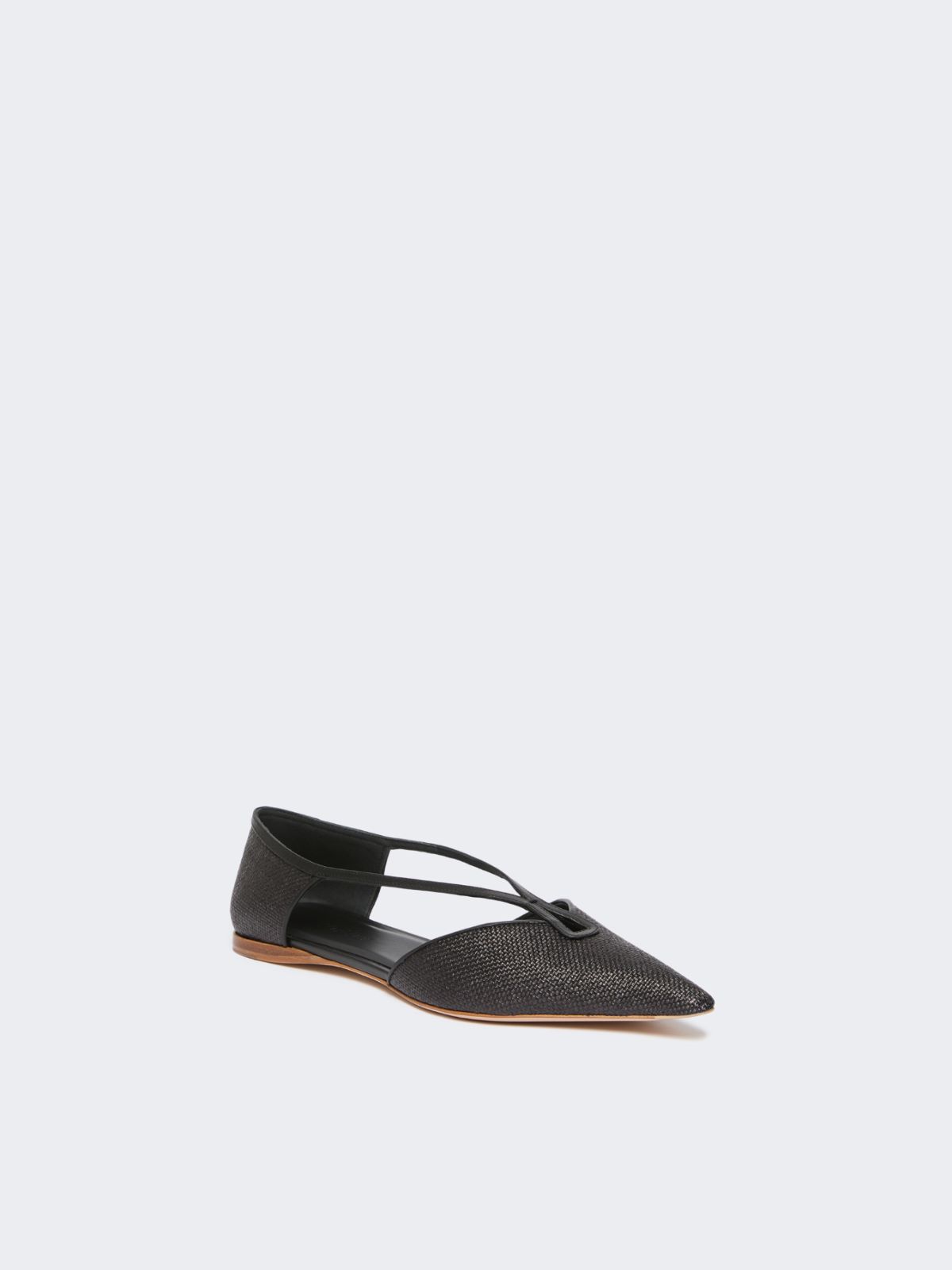 Raffia-look basketweave ballet flats - BLACK - Max Mara - 2