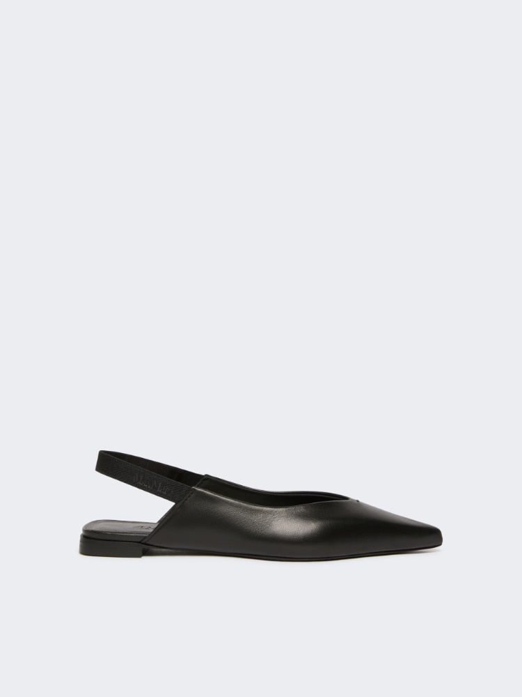 Nappa leather flat slingbacks - BLACK - Max Mara