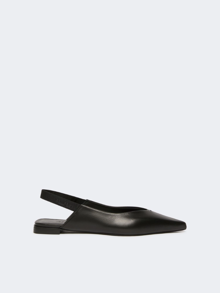Flache Slingbacks aus Nappaleder - SCHWARZ