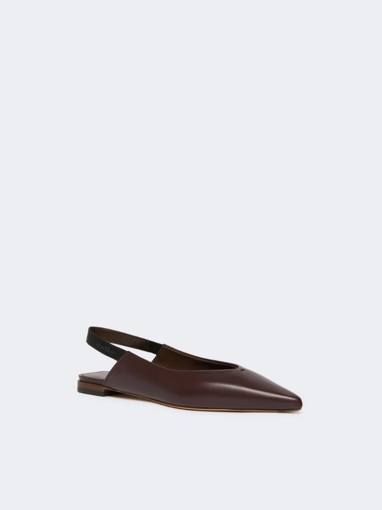 Nappa leather flat slingbacks - BORDEAUX - Max Mara - 2