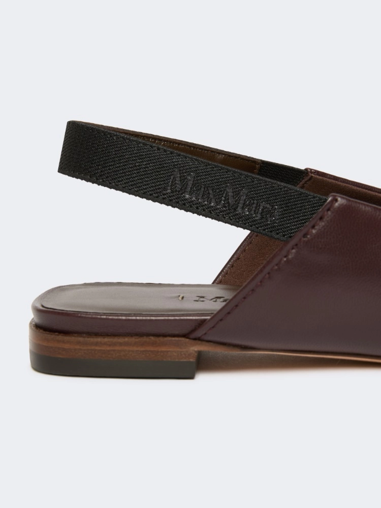 Nappa leather flat slingbacks - BORDEAUX - Max Mara - 4