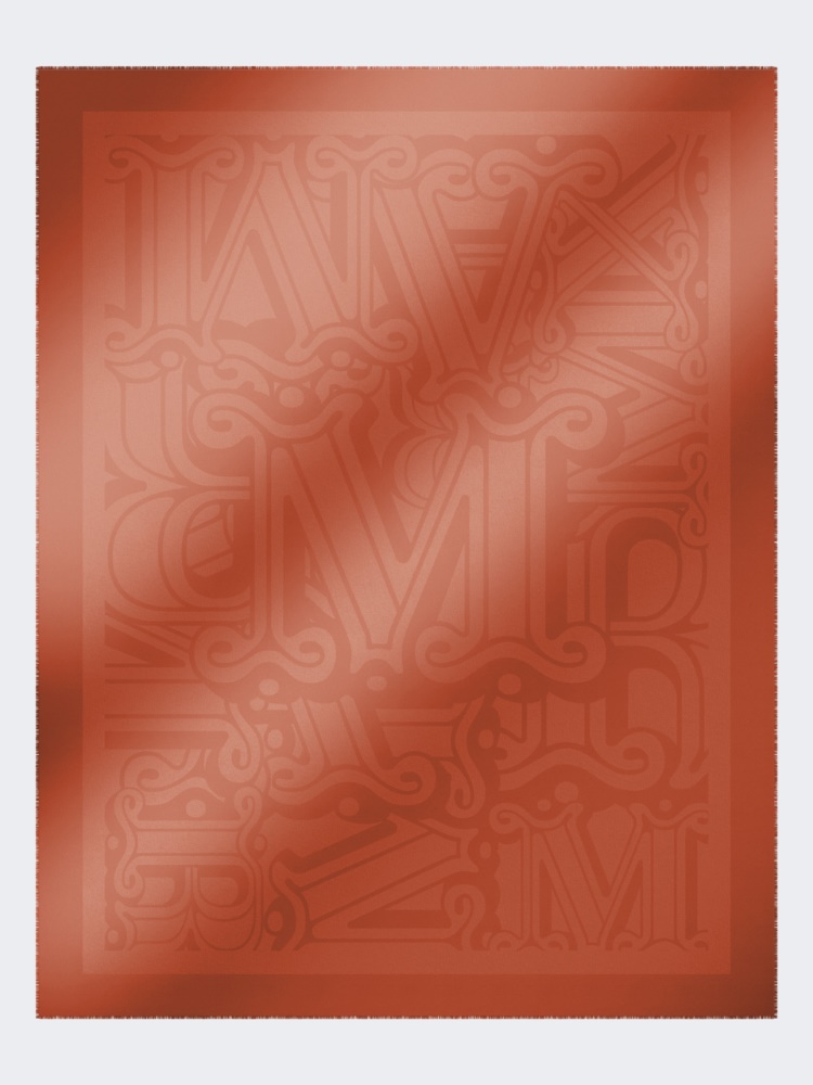 Cotton, modal and cashmere jacquard shawl - CORAL - Max Mara