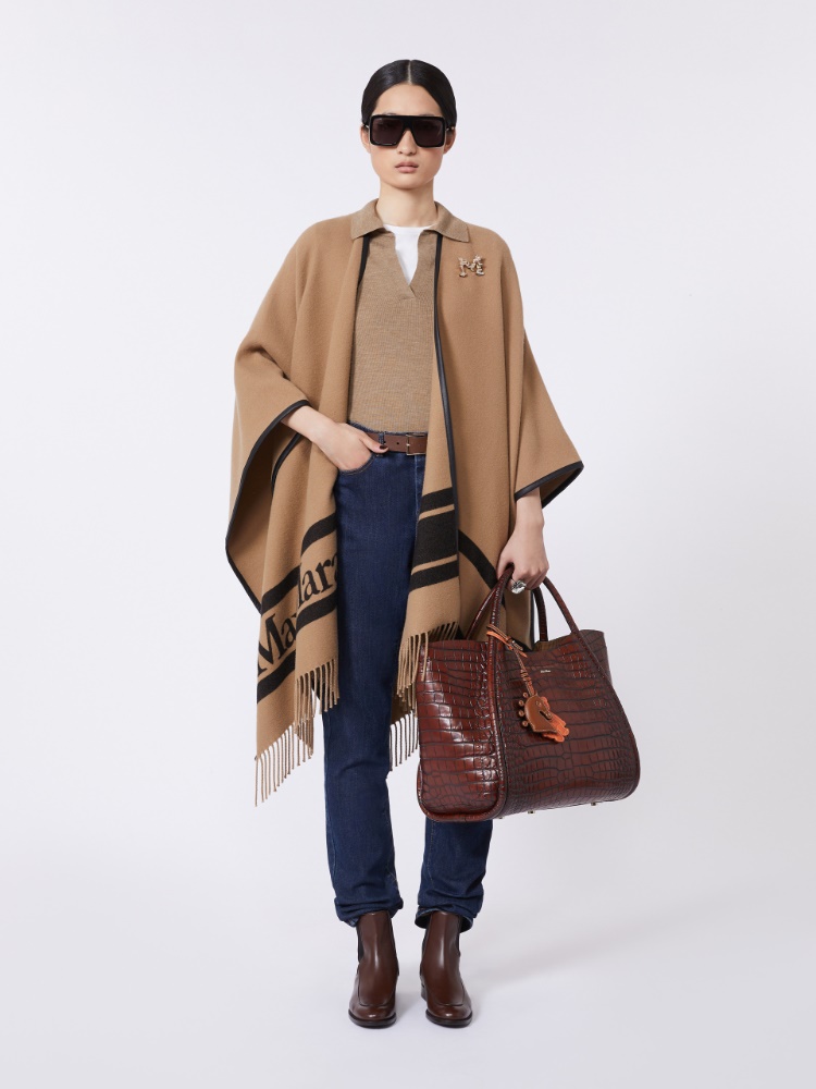 Poncho aus Jacquard-Wolle - KAMEL - Max Mara