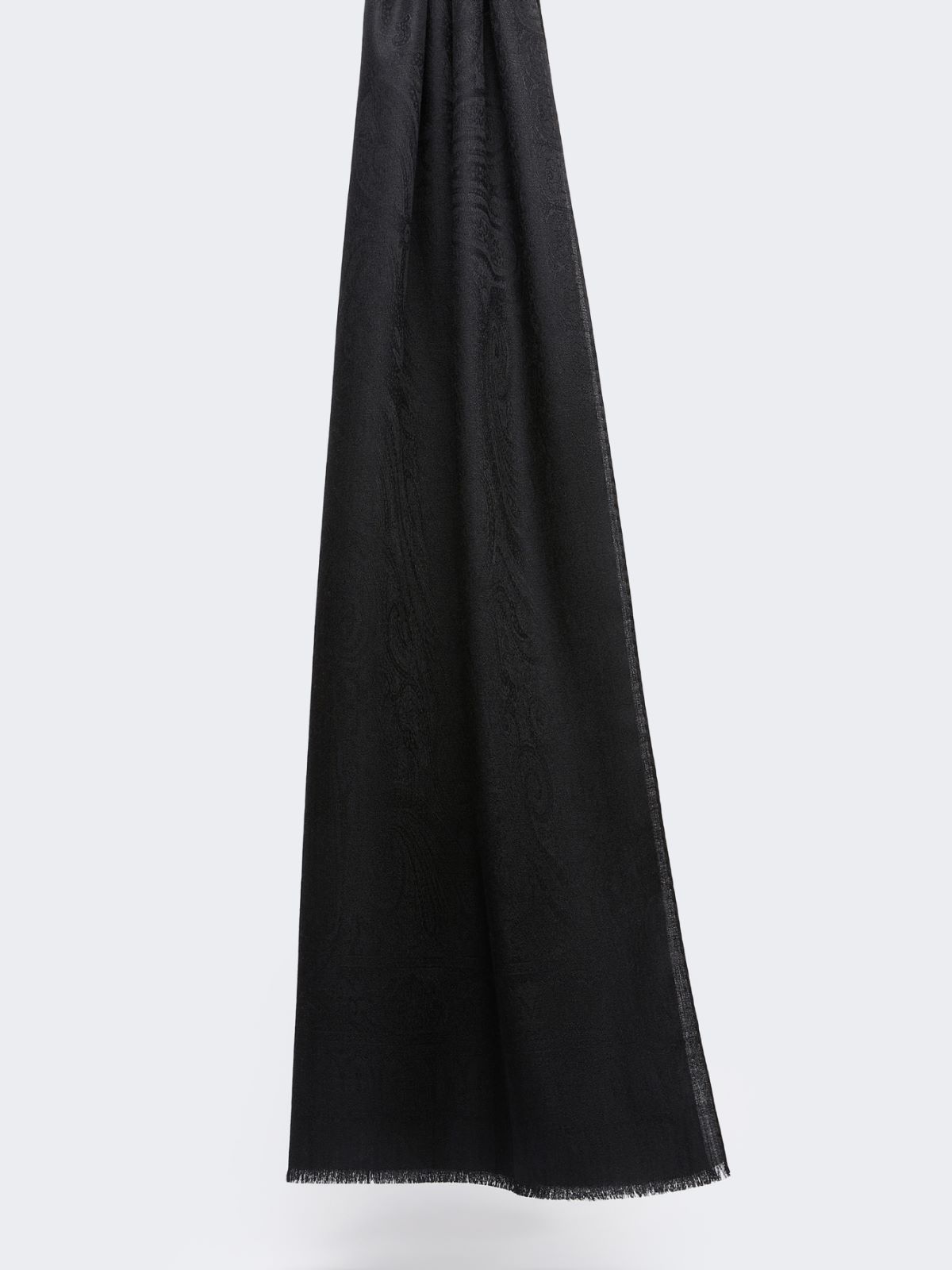Jacquard wool and silk yarn stole - BLACK - Max Mara - 6