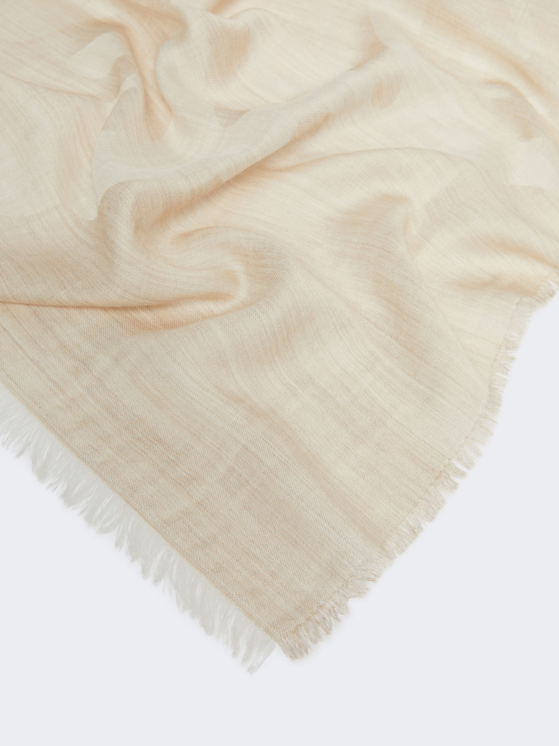 Silk, cashmere and wool jacquard stole - BEIGE - Max Mara - 3
