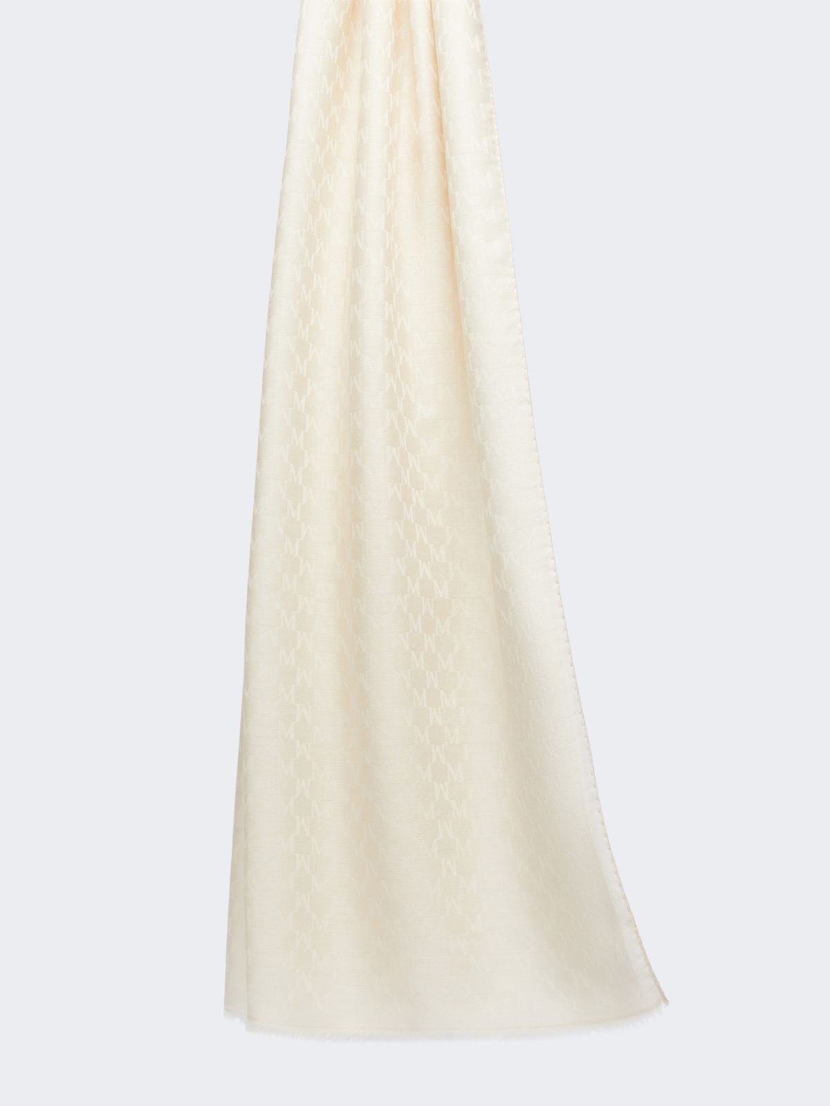Jacquard wool, cotton and silk stole - IVORY - Max Mara - 6