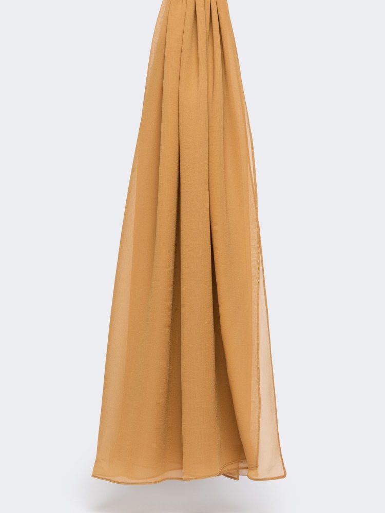 Silk georgette stole - CARAMEL - Max Mara