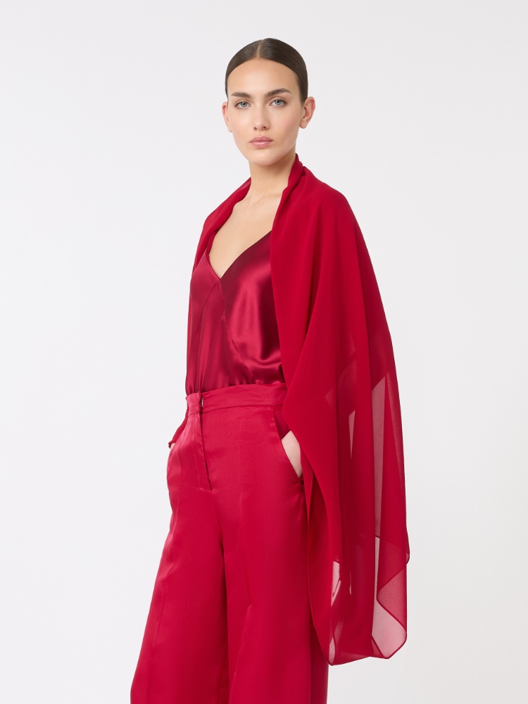 Silk georgette stole - GERANIUM