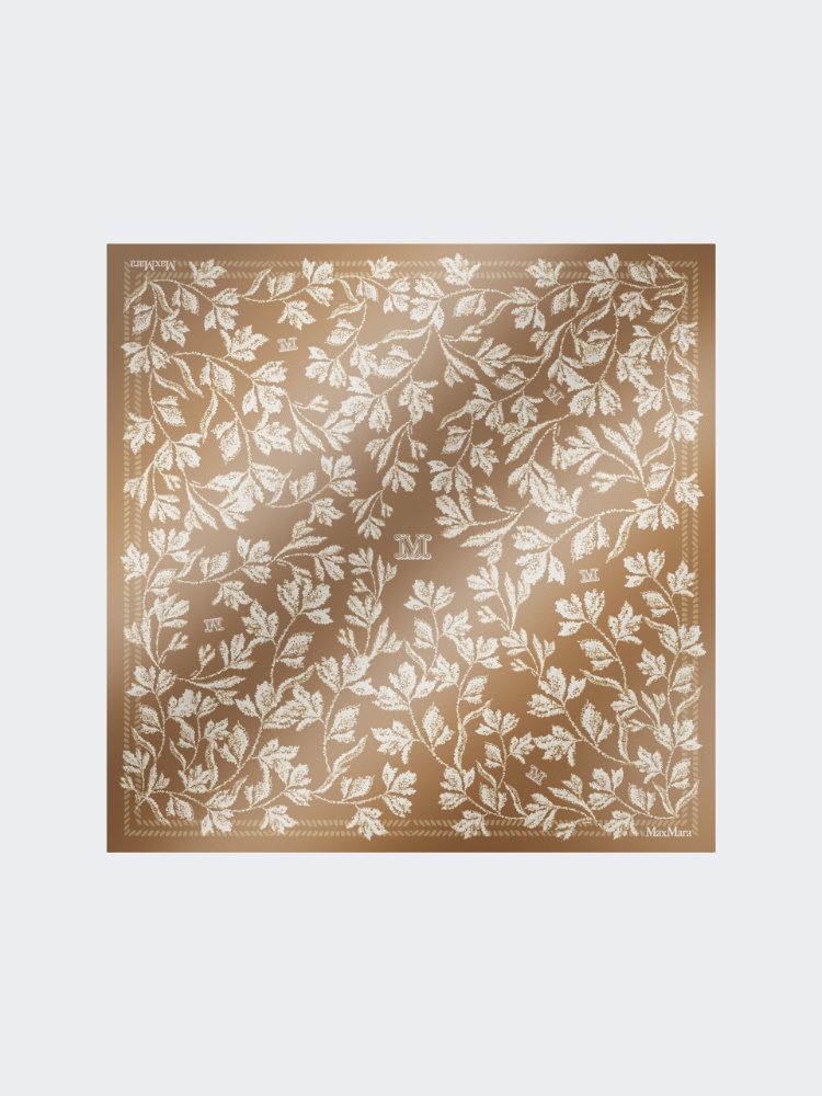 Printed silk oversized scarf - BRONZE - Max Mara