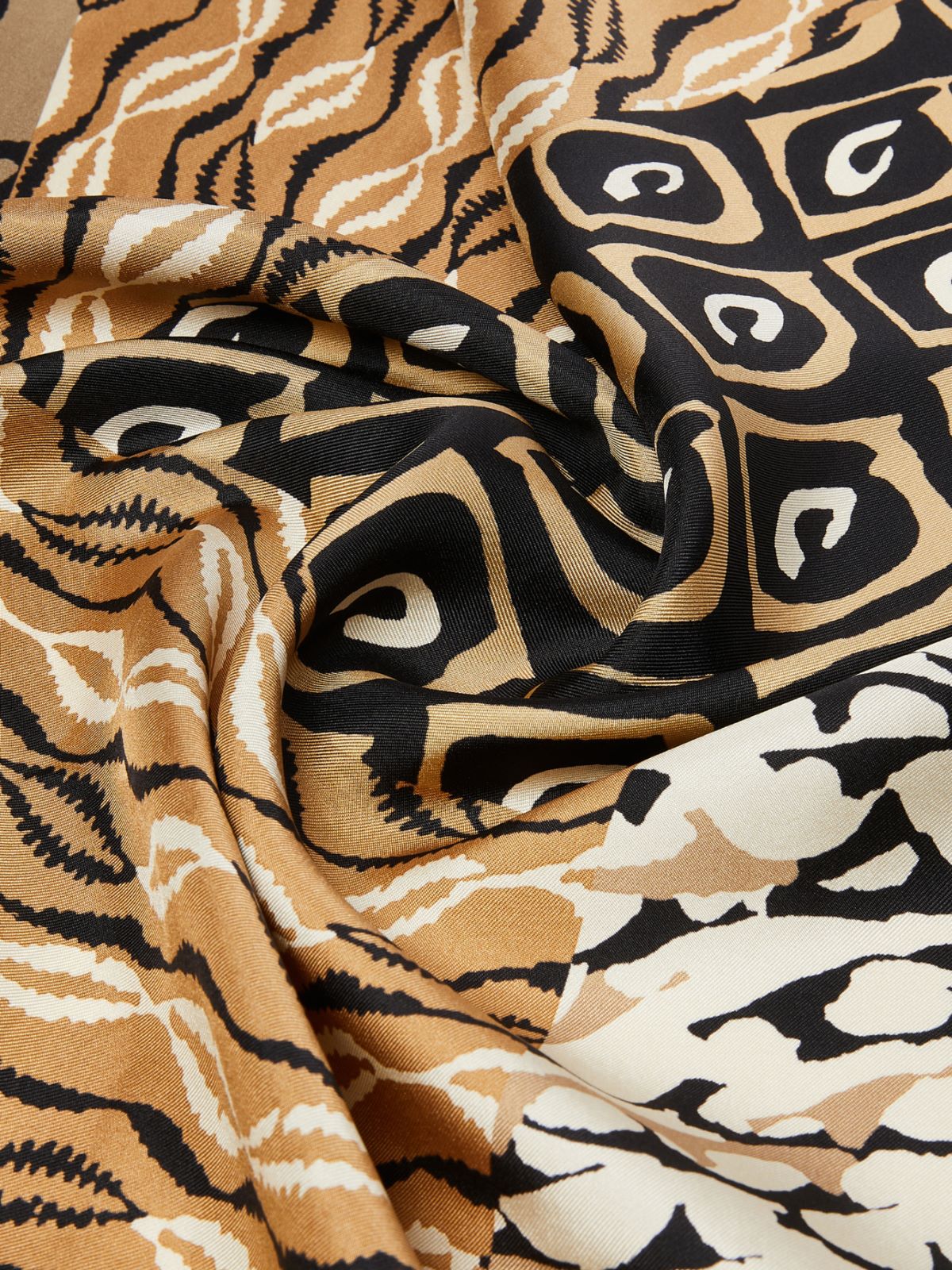 Printed silk oversized scarf - BEIGE - Max Mara - 6