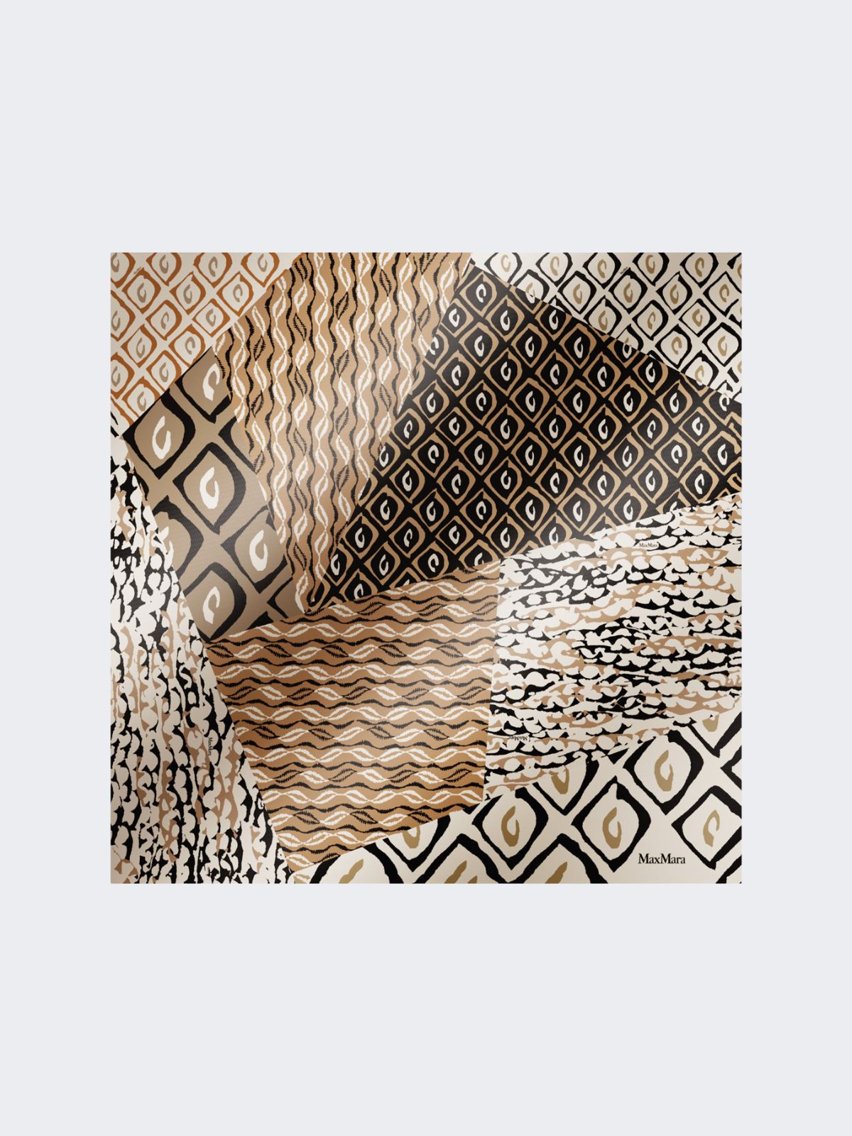 Printed silk oversized scarf - BEIGE - Max Mara - 6