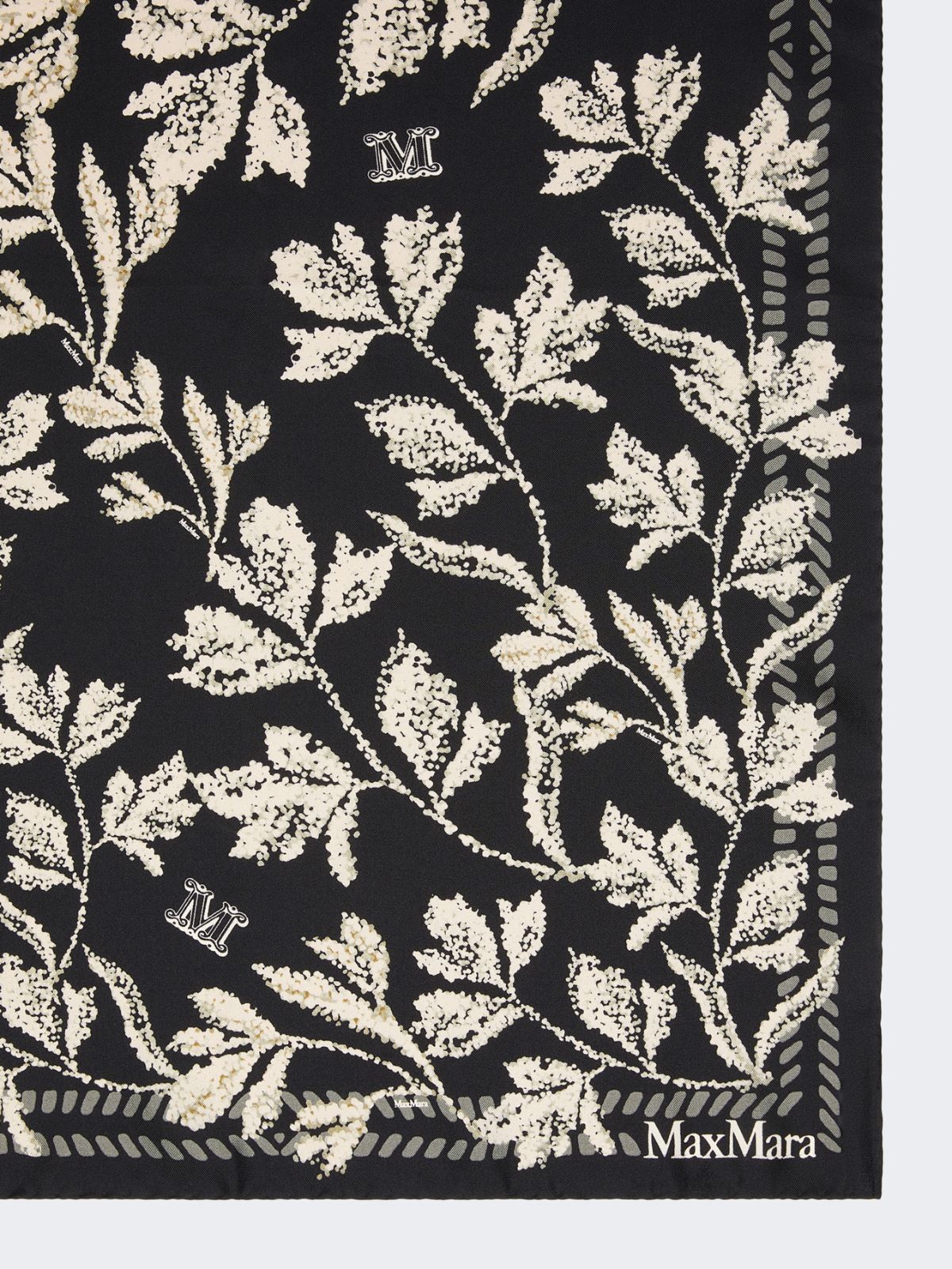 Printed silk oversized scarf - BLACK - Max Mara - 7