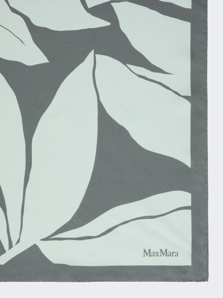 Grand carré en soie imprimée - VERT FONCE - 2