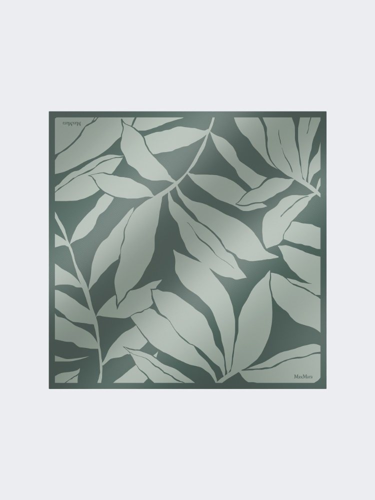 Grand carré en soie imprimée - VERT FONCE - 1