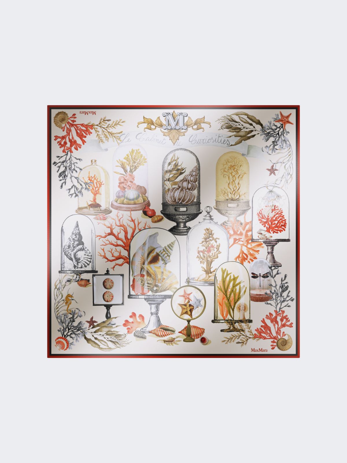 Großes Schultertuch aus bedrucktem Seidentwill + BEIGE - Max Mara