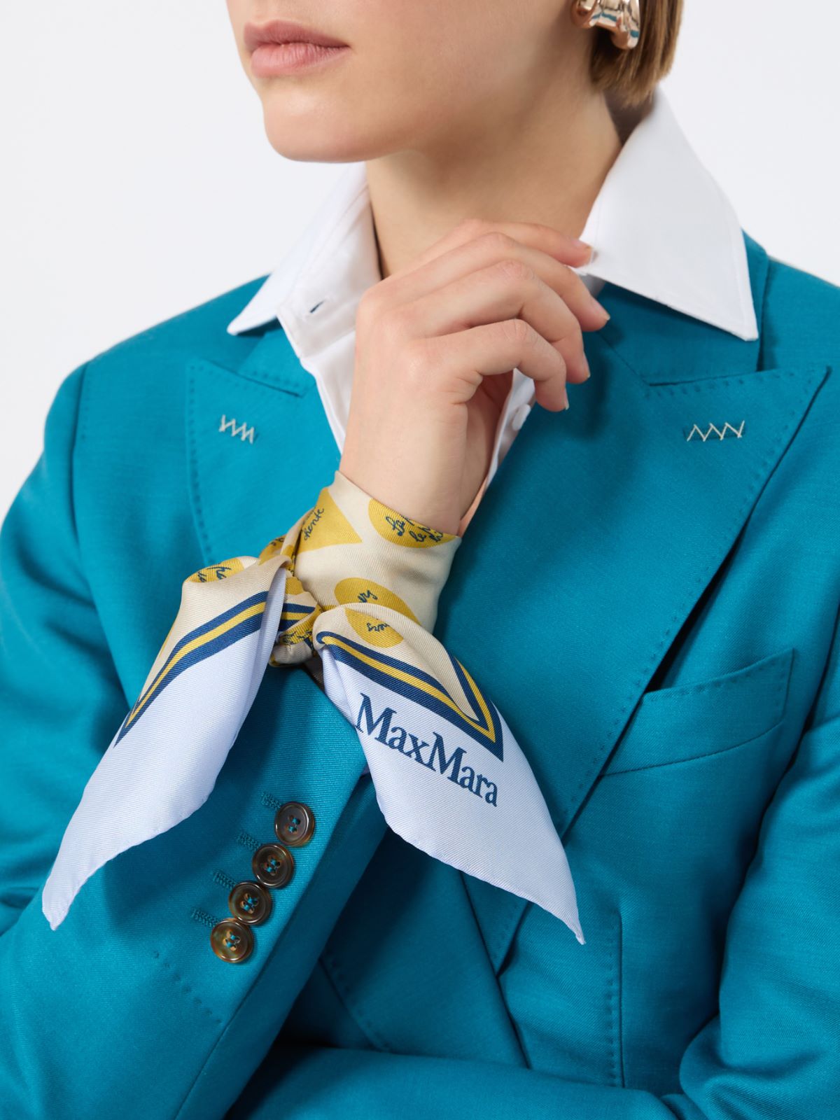 Printed silk scarf - LIGHT BLUE - Max Mara - 9