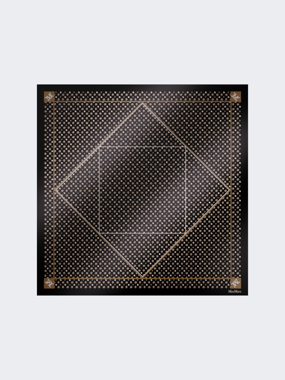 Printed silk oversized scarf - BLACK - Max Mara - 9