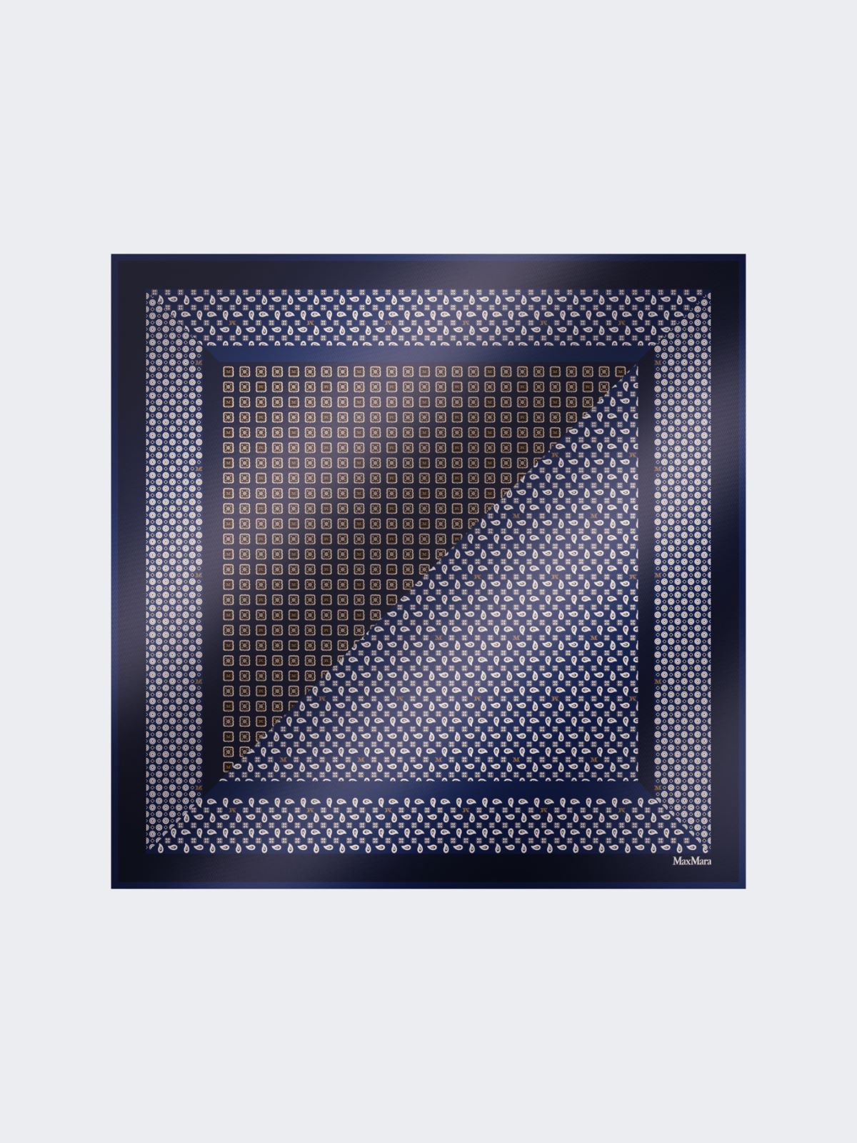 Printed silk oversized scarf - MIDNIGHTBLUE - Max Mara - 6