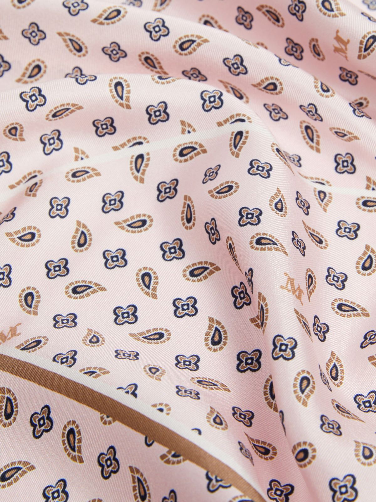 Grand carré en soie imprimée - BEIGE ROSE - Max Mara - 3