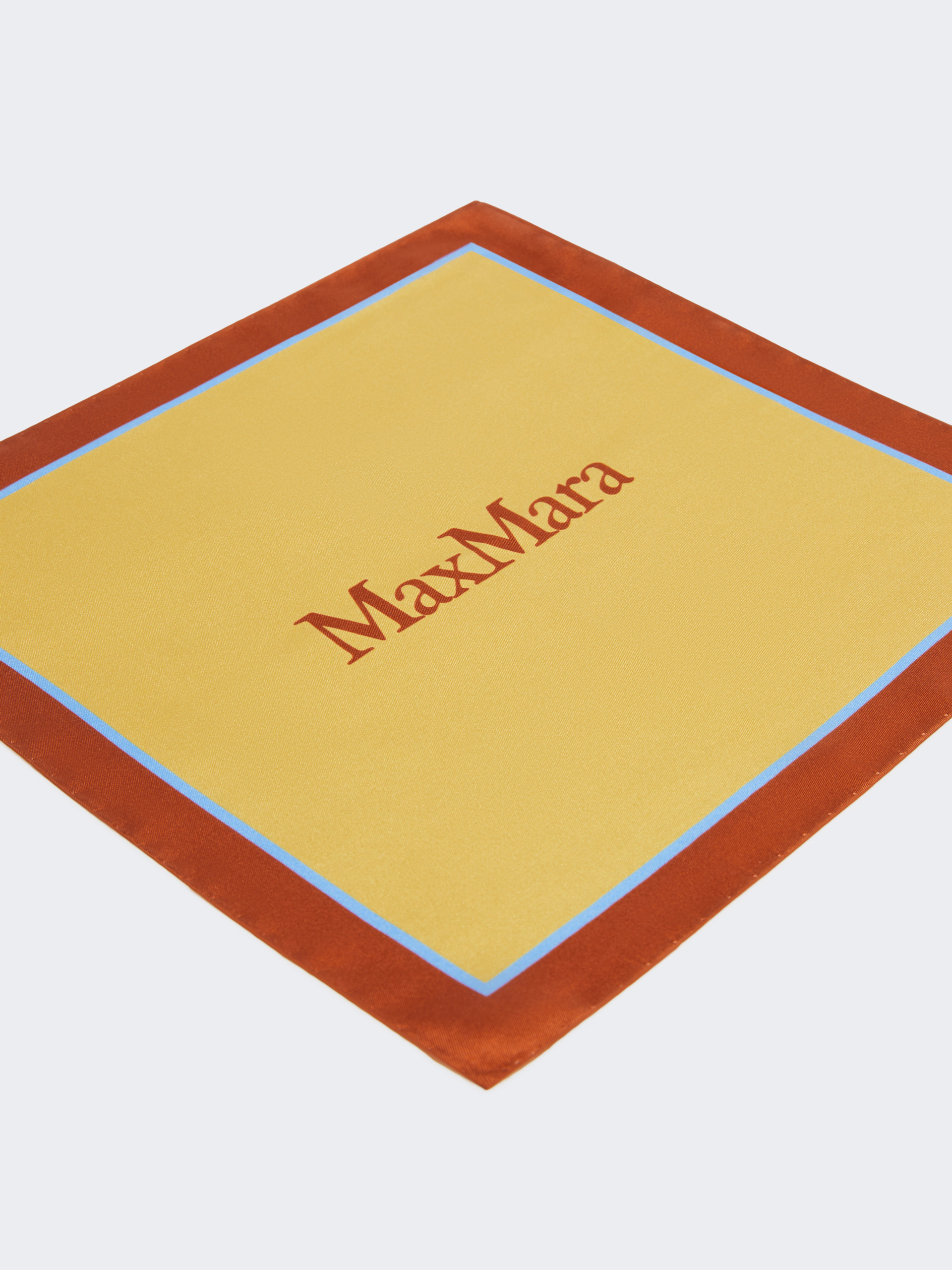 Patterned silk pocket square - MUSTARD - Max Mara - 2
