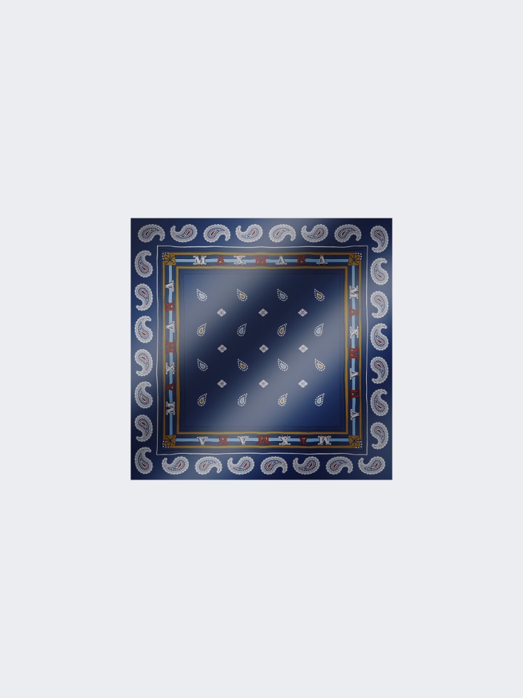 Printed silk twill pocket square - CORNFLOWER BLUE - Max Mara