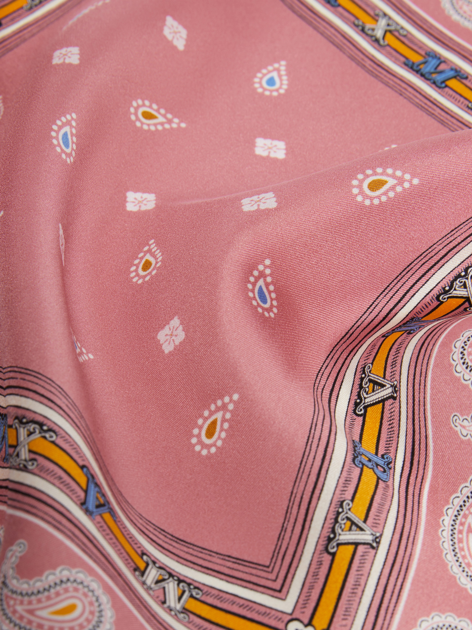 Printed silk twill pocket square - BEIGE PINK - Max Mara - 3