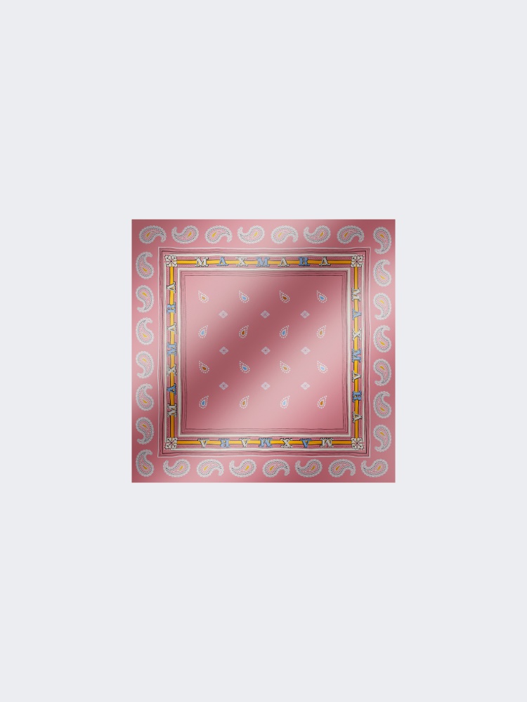 Printed silk twill pocket square - BEIGE PINK - Max Mara